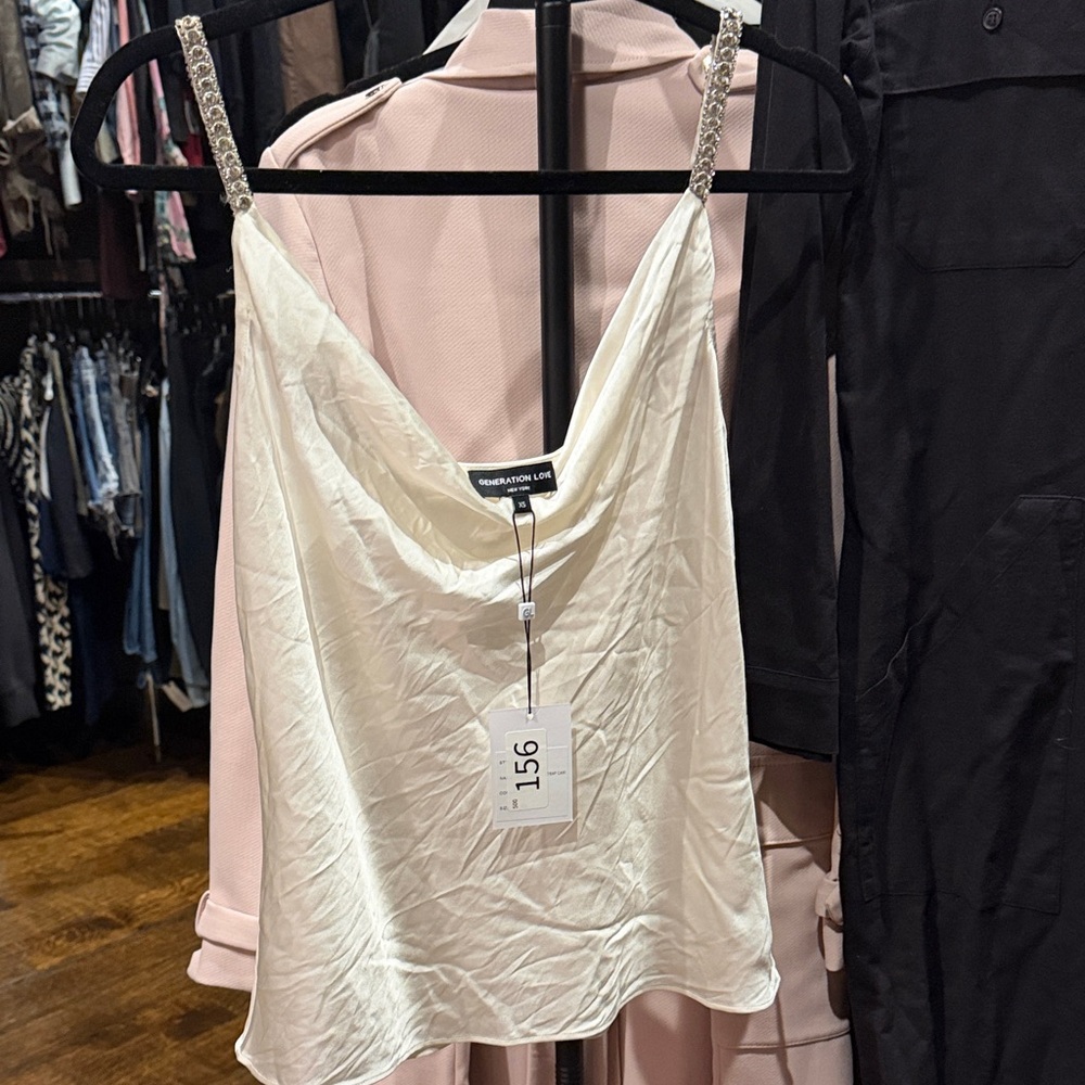 Generation Love White Satin Top XS NWT - Picture 5 of 6